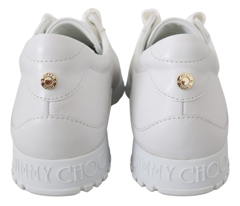 Elegant White Leather Sneakers Jimmy Choo