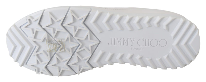 Elegant White Leather Sneakers Jimmy Choo