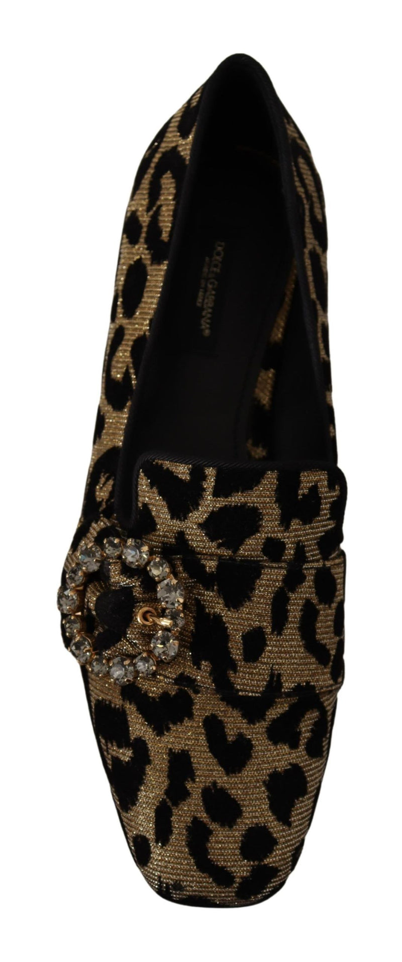 Elegant Leopard Crystal Gem Loafers Dolce & Gabbana