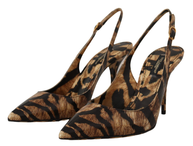 Tiger Pattern Slingback Heels Pumps Dolce & Gabbana