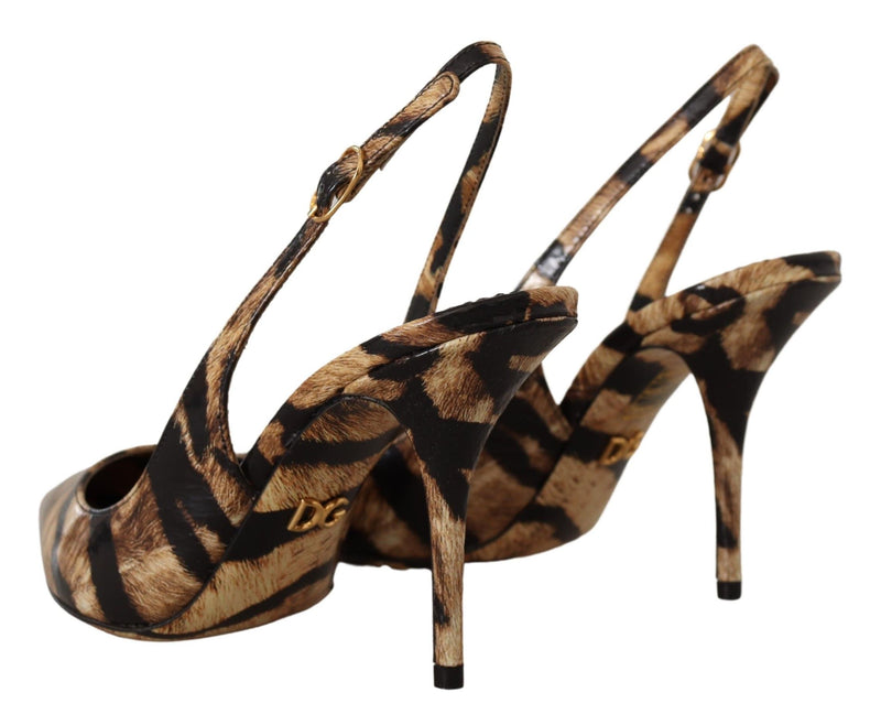 Tiger Pattern Slingback Heels Pumps Dolce & Gabbana