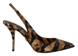 Tiger Pattern Slingback Heels Pumps Dolce & Gabbana