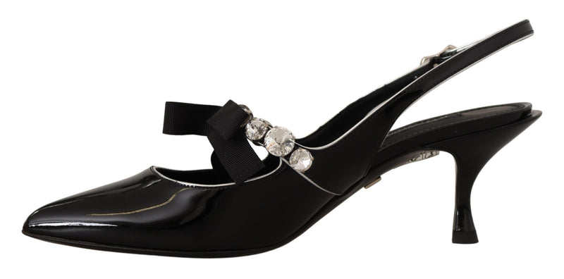 Elegant Crystal Slingback Heels Pump Dolce & Gabbana