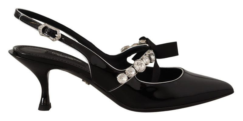 Elegant Crystal Slingback Heels Pump Dolce & Gabbana