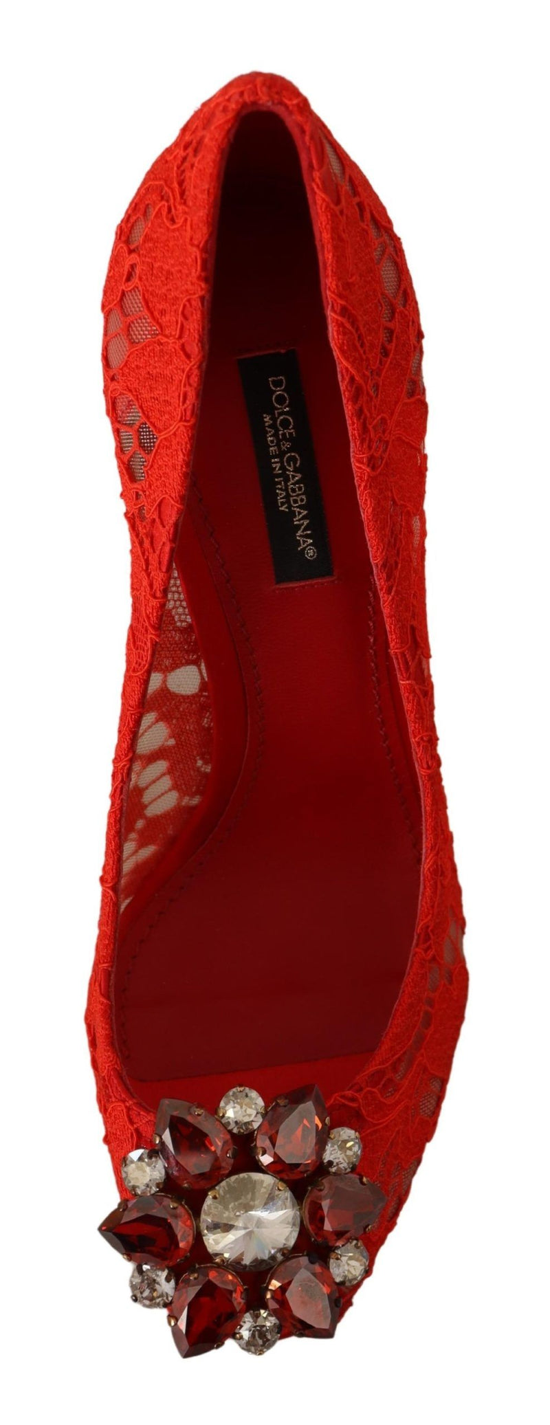 Red Crystal Taormina Lace Heels Pumps Dolce & Gabbana