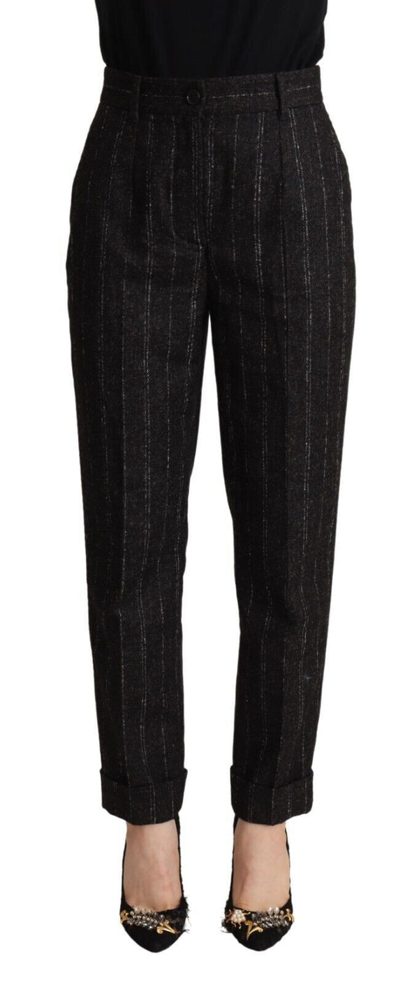 Elegant High-Waisted Striped Tapered Pants Dolce & Gabbana