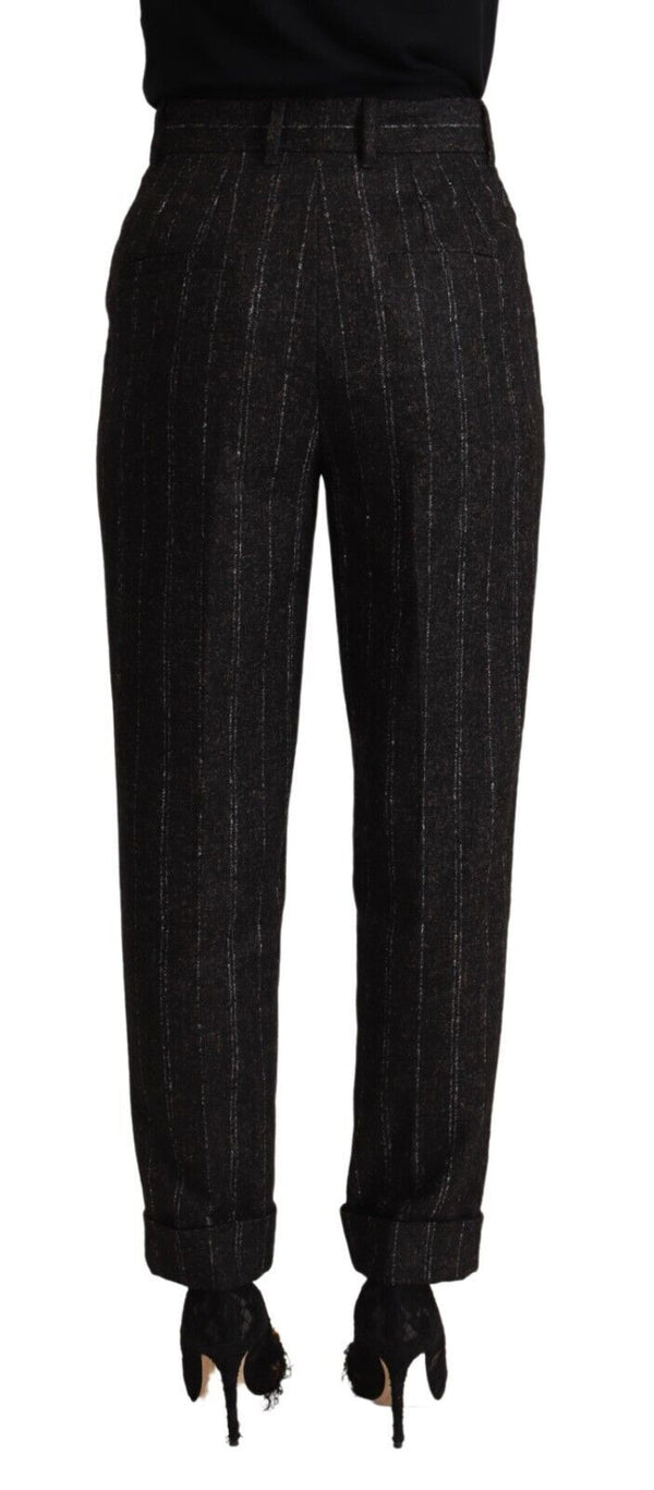 Elegant High-Waisted Striped Tapered Pants Dolce & Gabbana