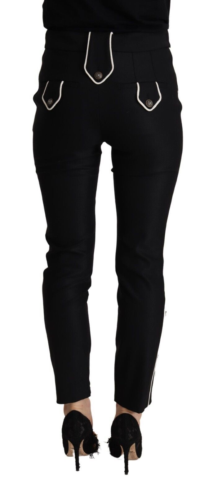 Elegant High Waisted Slim Fit Trousers Dolce & Gabbana