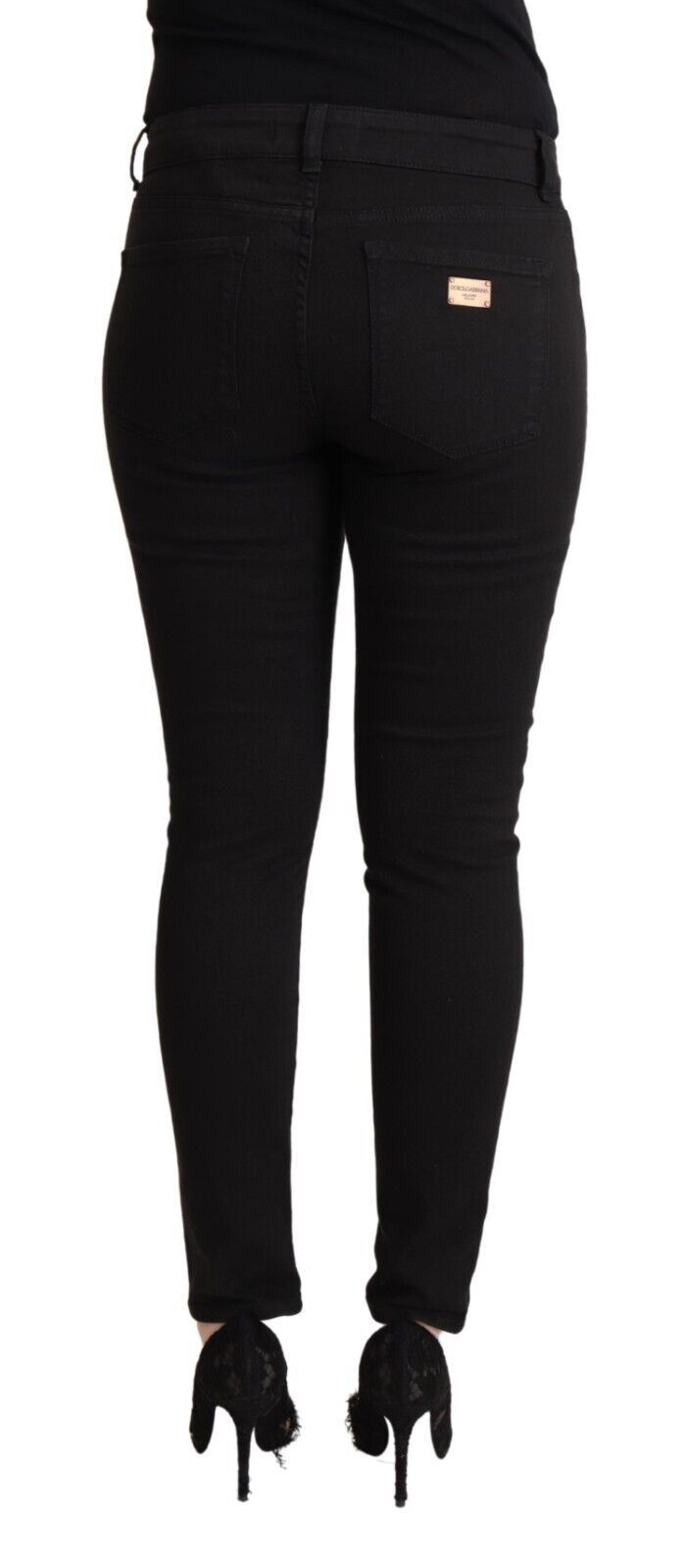 Chic Slim Fit Black Denim Jeans Dolce & Gabbana