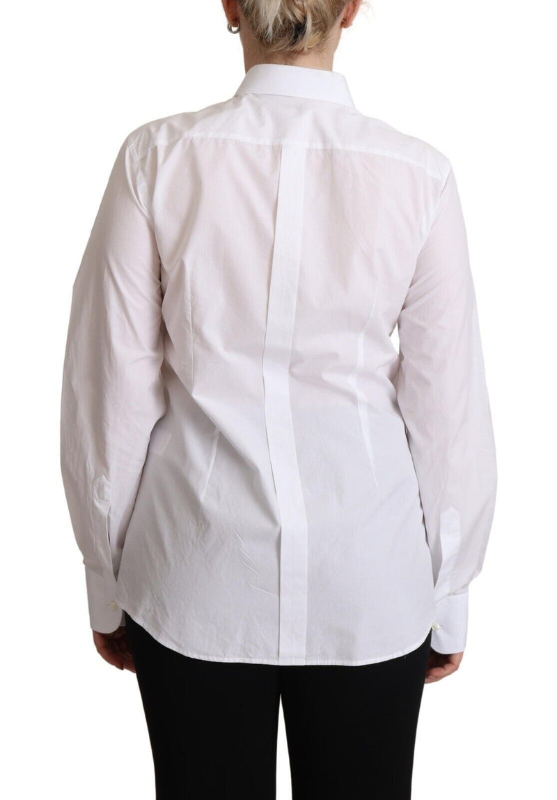 Elegant White Poplin Dress Shirt Dolce & Gabbana