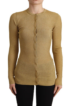 Glamorous Gold Snap-Button Cardigan Dolce & Gabbana