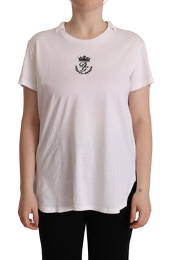 Elegant Collared Crown Print Tee Dolce & Gabbana