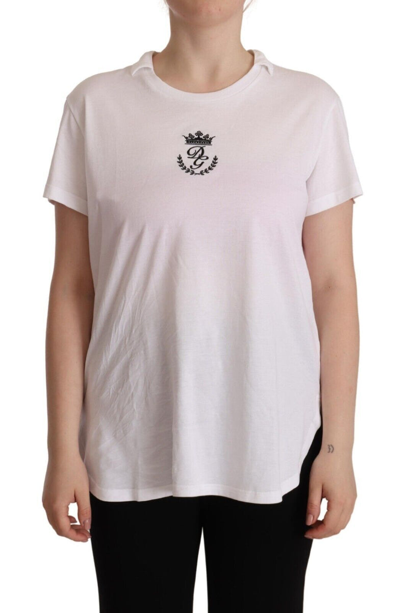 Elegant Collared Crown Print Tee Dolce & Gabbana