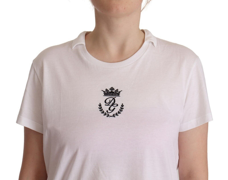 Elegant Collared Crown Print Tee Dolce & Gabbana