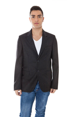 Gray Wool Men Jacket Calvin Klein