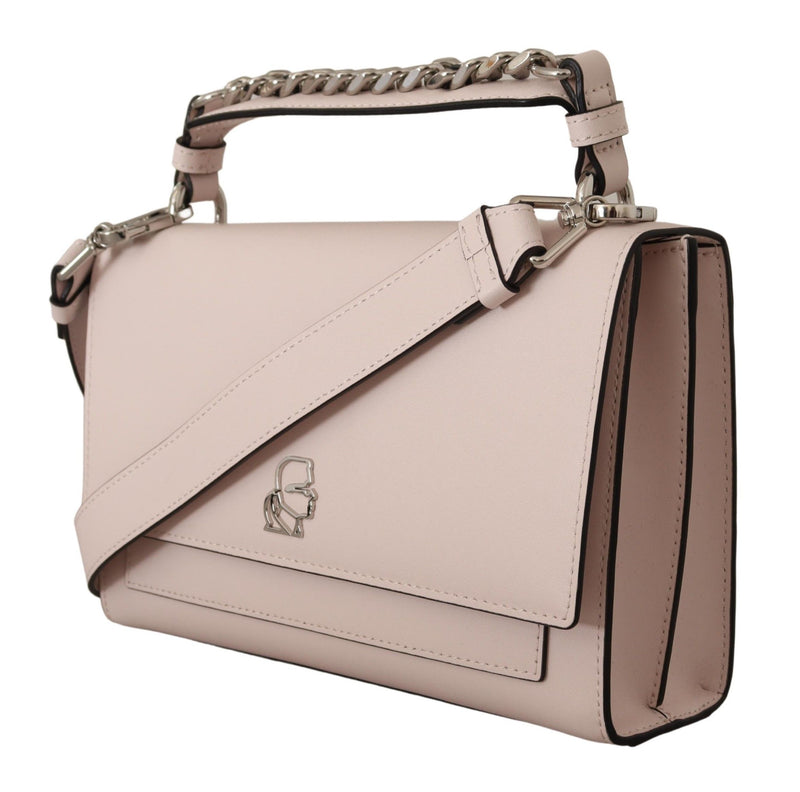 Mauve Elegance Leather Shoulder Bag Karl Lagerfeld