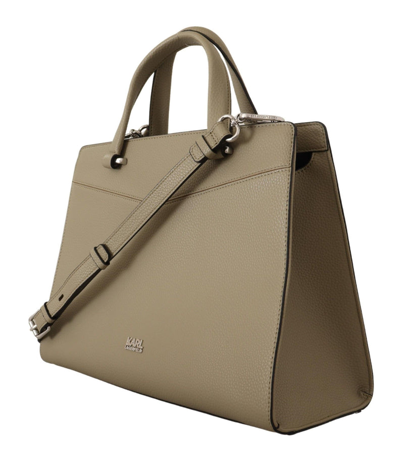 Enchanting Sage Green Leather Tote Karl Lagerfeld