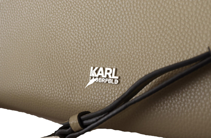 Enchanting Sage Green Leather Tote Karl Lagerfeld