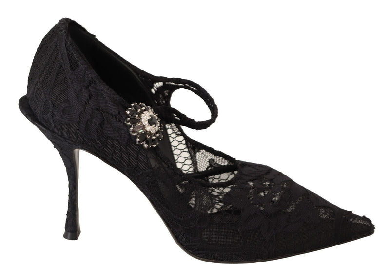 Elegant Black Lace Stiletto Pumps Dolce & Gabbana