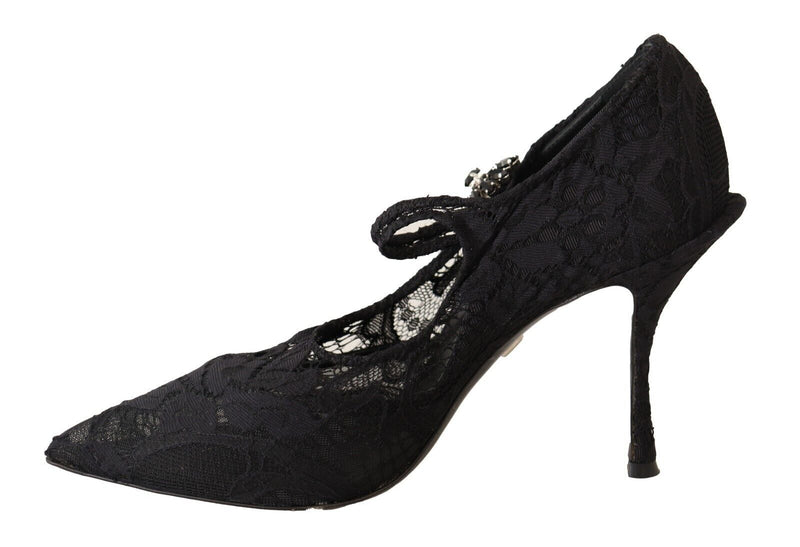 Elegant Black Lace Stiletto Pumps Dolce & Gabbana