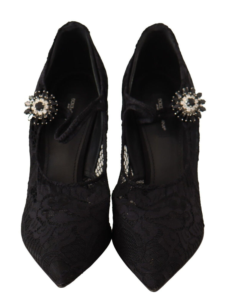 Elegant Black Lace Stiletto Pumps Dolce & Gabbana