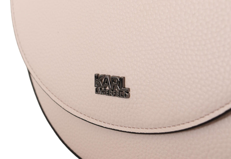 Elegant Mauve Light Pink Leather Shoulder Bag Karl Lagerfeld