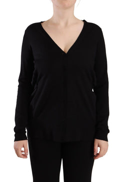 Elegant Black V-Neck Wool Pullover Dolce & Gabbana