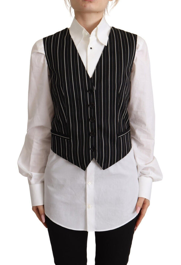 Elegant V-Neck Sleeveless Wool-Blend Vest Dolce & Gabbana