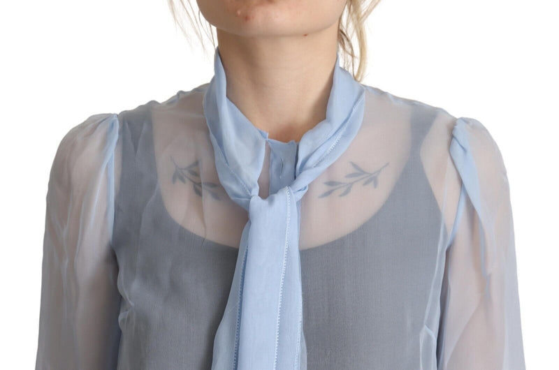 Elegant Silk Ascot Collar Blouse Dolce & Gabbana