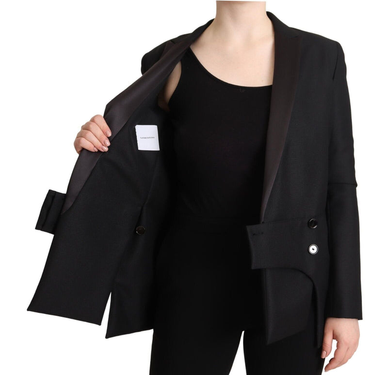 Elegant Black Double-Breasted Blazer Costume National