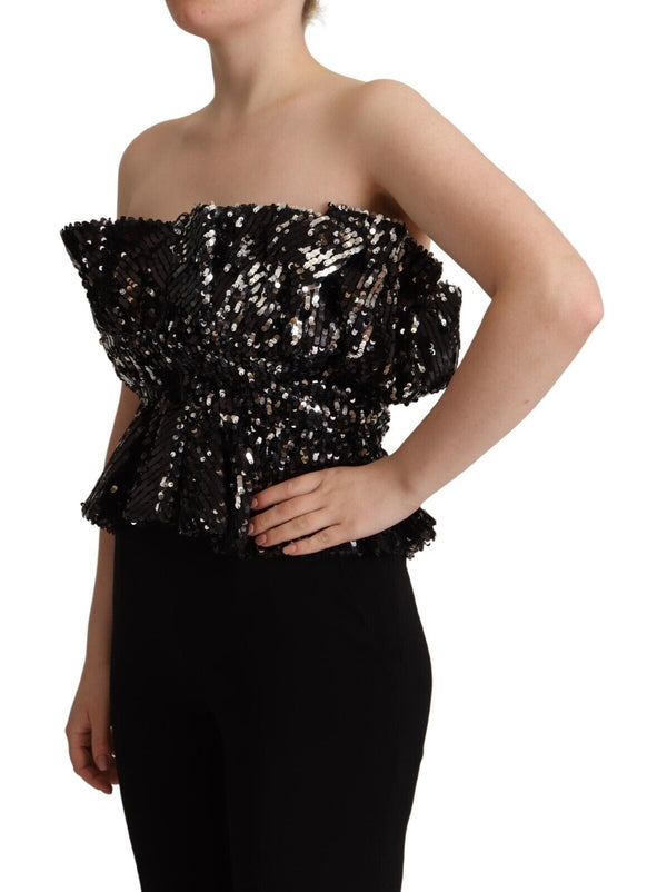 Elegant Strapless Sequined Top Aniye By