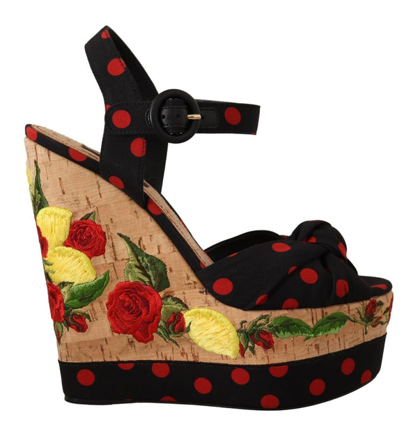 Multicolor Silk Blend Platform Heels Dolce & Gabbana