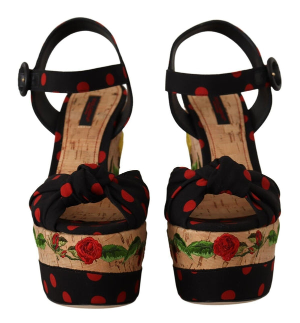 Multicolor Silk Blend Platform Heels Dolce & Gabbana