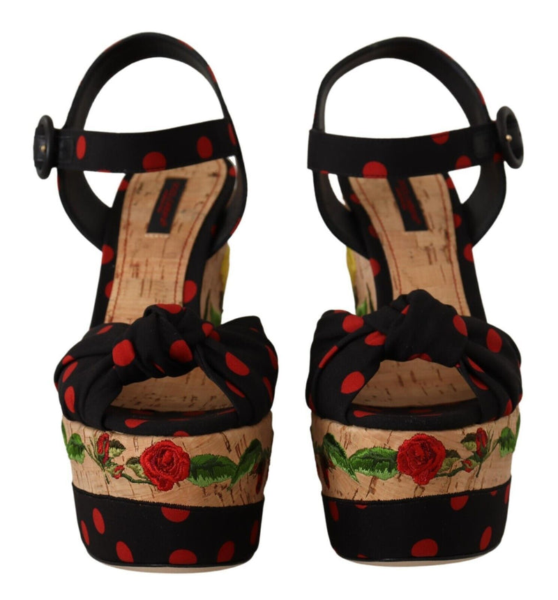 Multicolor Silk Blend Platform Heels Dolce & Gabbana