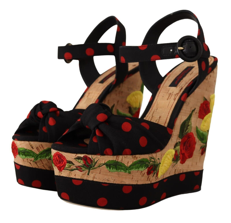Multicolor Silk Blend Platform Heels Dolce & Gabbana
