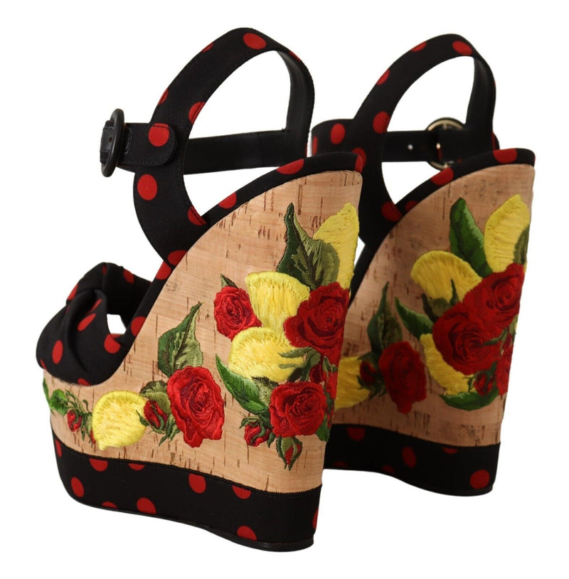 Multicolor Silk Blend Platform Heels Dolce & Gabbana