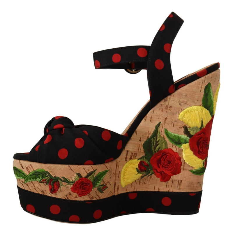 Multicolor Silk Blend Platform Heels Dolce & Gabbana
