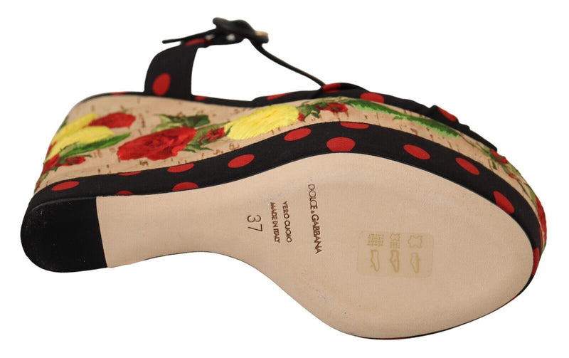 Multicolor Silk Blend Platform Heels Dolce & Gabbana