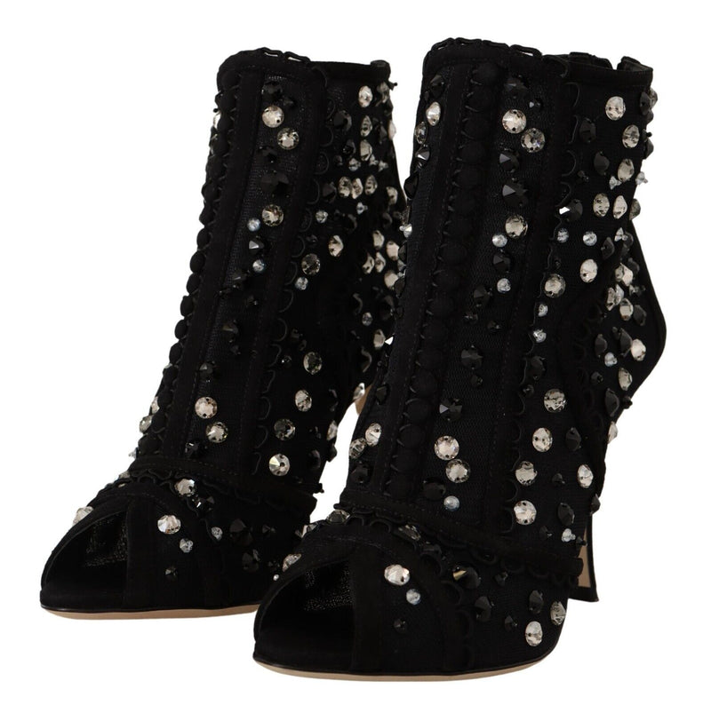 Embellished Crystal Short Boots Dolce & Gabbana