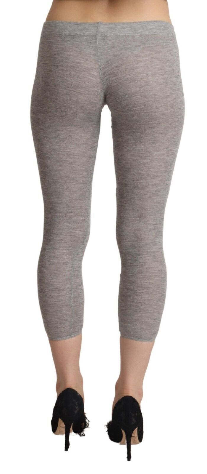 Chic Gray Slim-Fit Cropped Leggings Ermanno Scervino