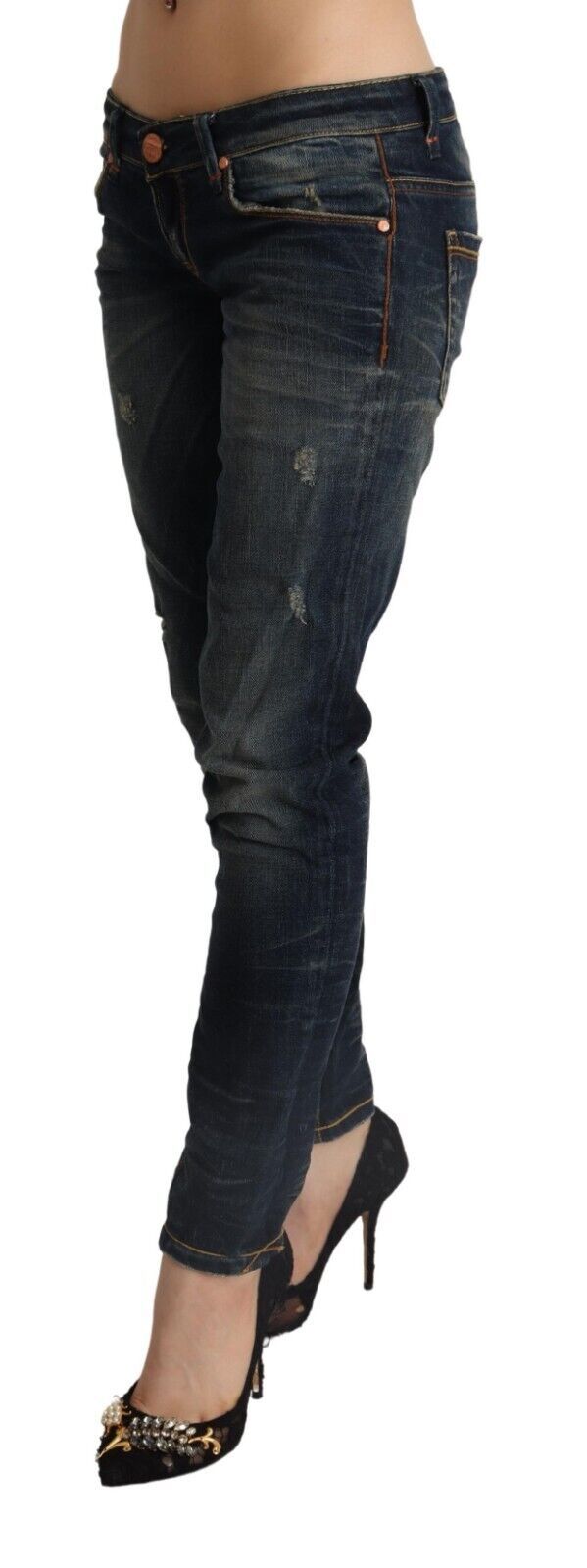 Chic Dark Blue Slim Fit Denim for Style Aficionados Acht