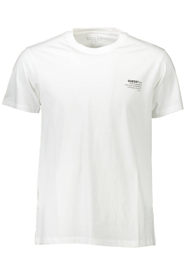 White Cotton Men T-Shirt Guess Jeans