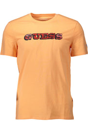 Orange Cotton Men T-Shirt Guess Jeans