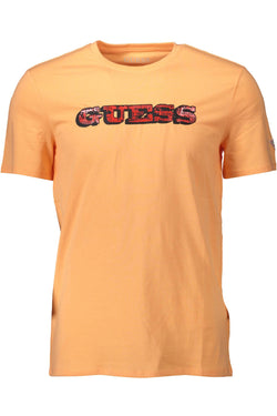 Orange Cotton Men T-Shirt Guess Jeans