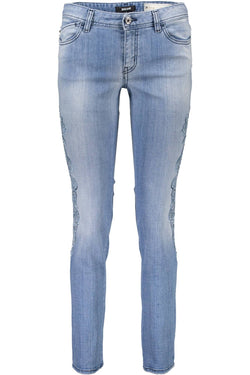 Light Blue Cotton Women Jeans Just Cavalli