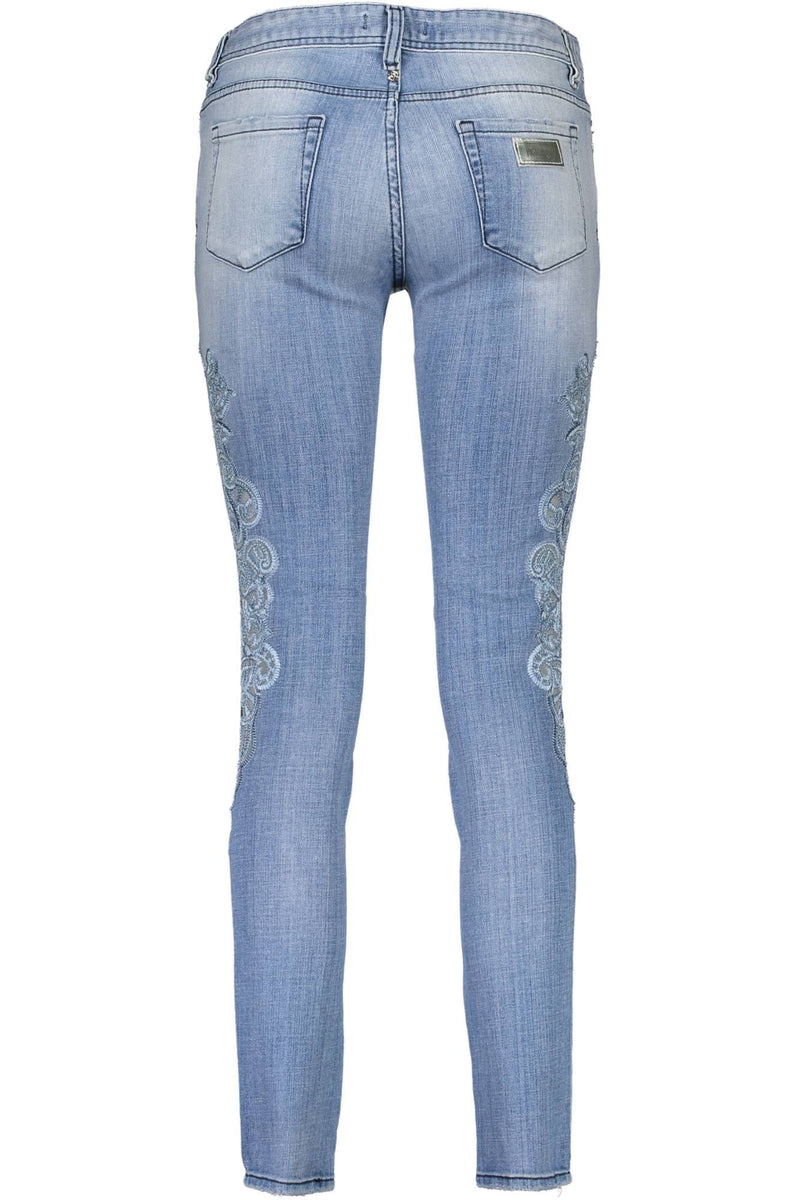 Light Blue Cotton Women Jeans Just Cavalli