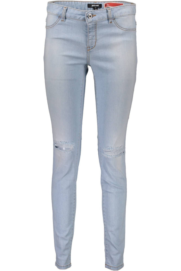 Light Blue Cotton Women Jeans Just Cavalli