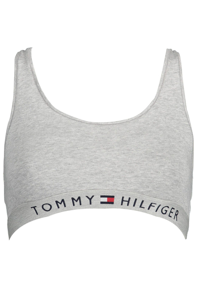 Gray Cotton Women Sports Bra Tommy Hilfiger