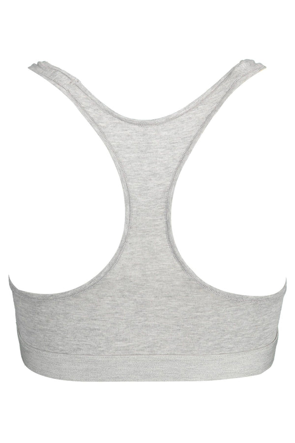 Gray Cotton Women Sports Bra Tommy Hilfiger