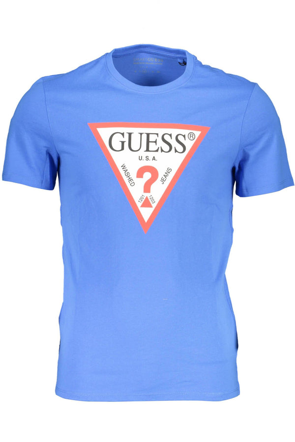 Blue Cotton Men T-Shirt Guess Jeans